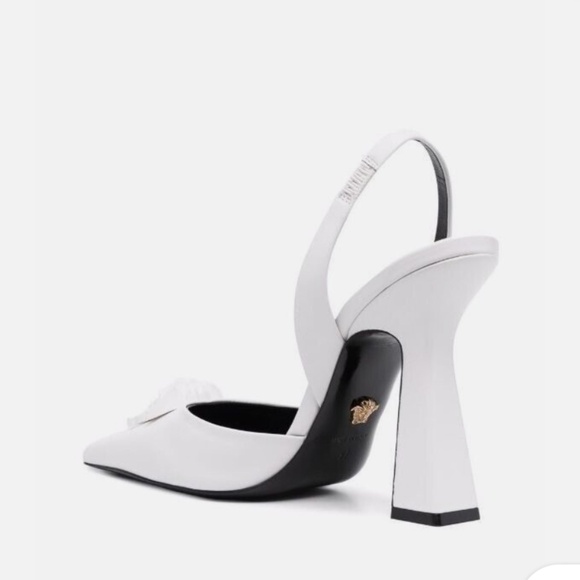 Versace white Medusa slingback heels - Picture 2 of 2